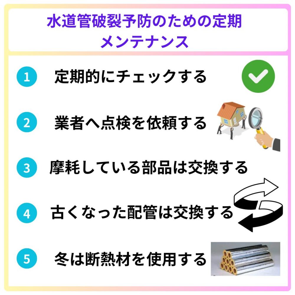 水道管破裂予防のための定期メンテナンス