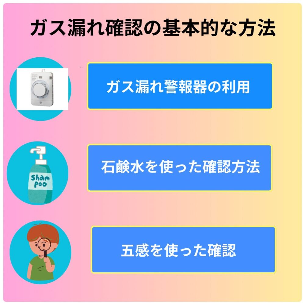 ガス漏れ確認の基本的な方法