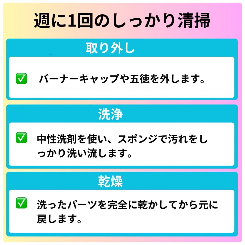 週に1回のしっかり清掃