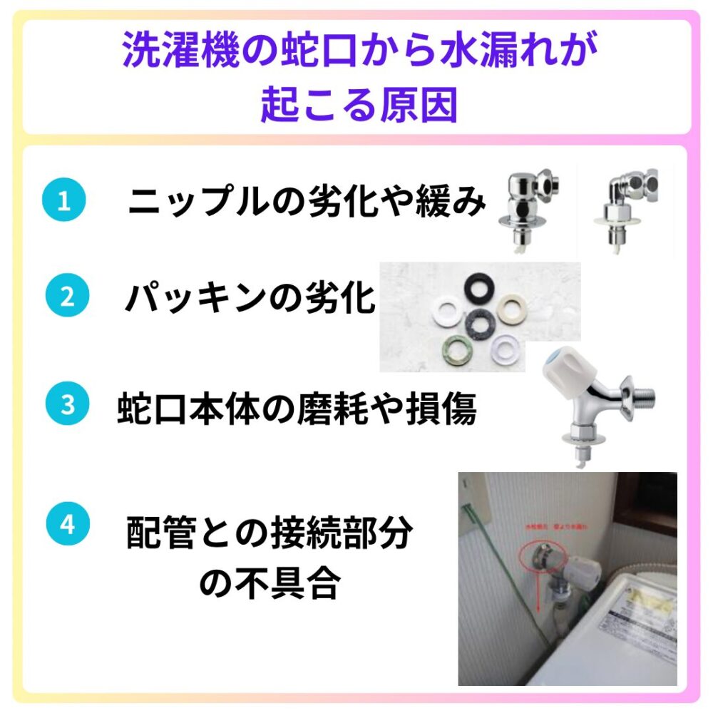 洗濯機の蛇口から水漏れが起こる原因