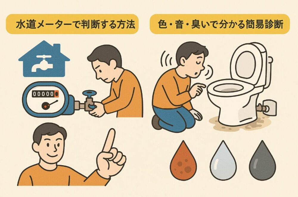 漏水箇所を30秒で特定!セルフチェック早見表