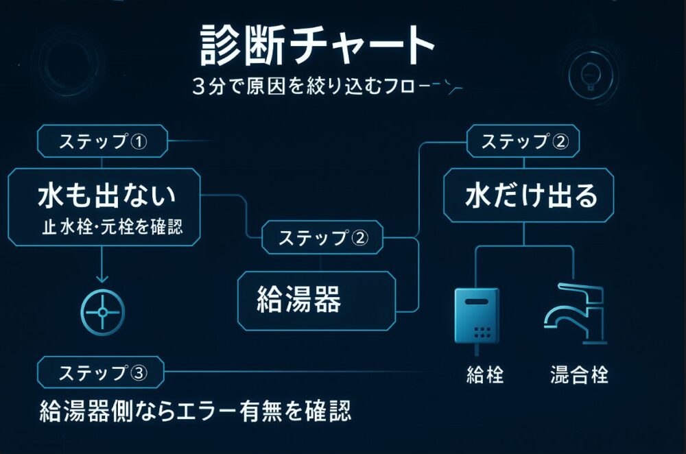 診断チャート|3分で原因を絞り込むフローチャート