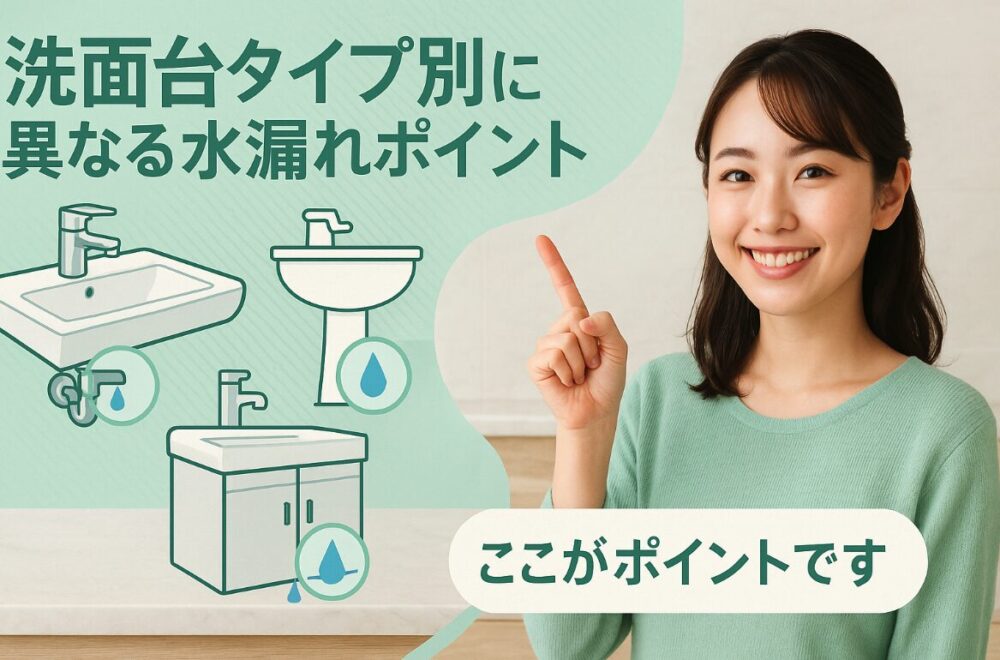 洗面台タイプ別に異なる水漏れポイント