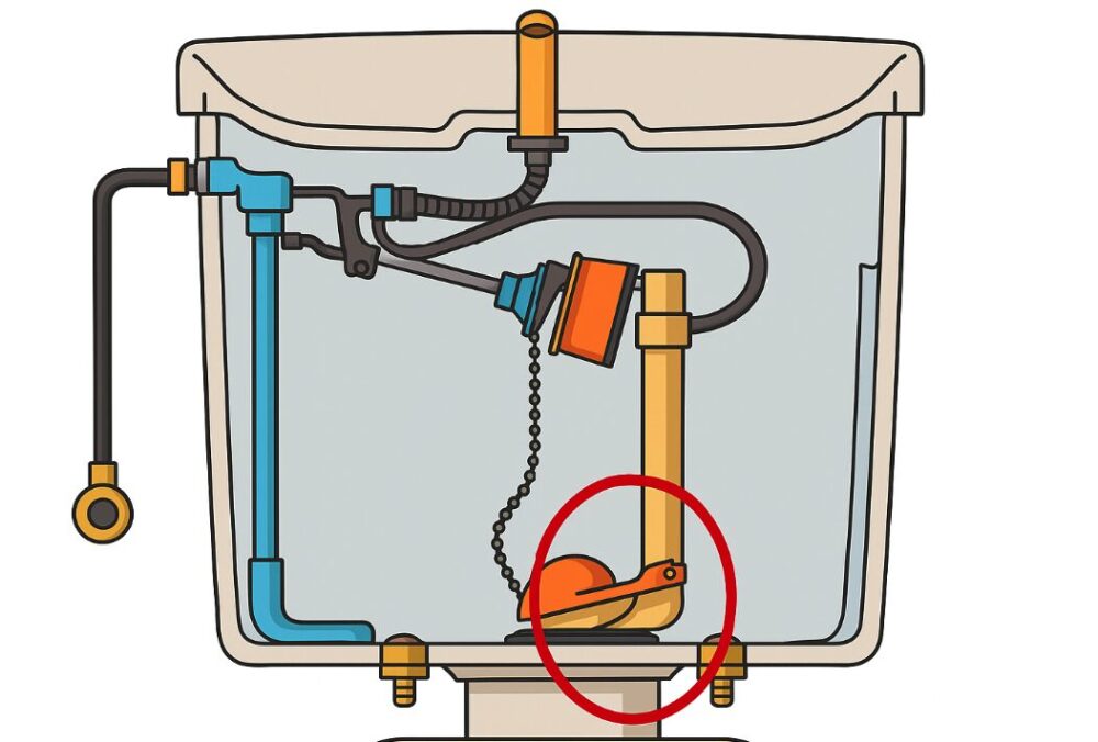 排水弁(フラッパーゴム)の密閉メカニズム