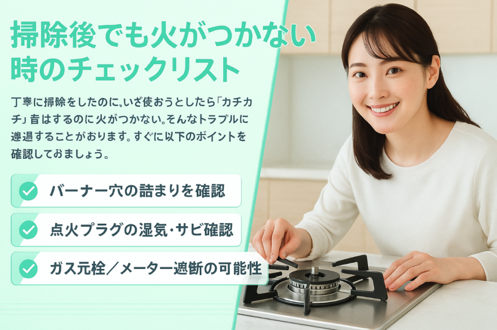 掃除後でも火がつかない時のチェックリスト