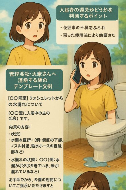 賃貸物件での対処フローと連絡テンプレ