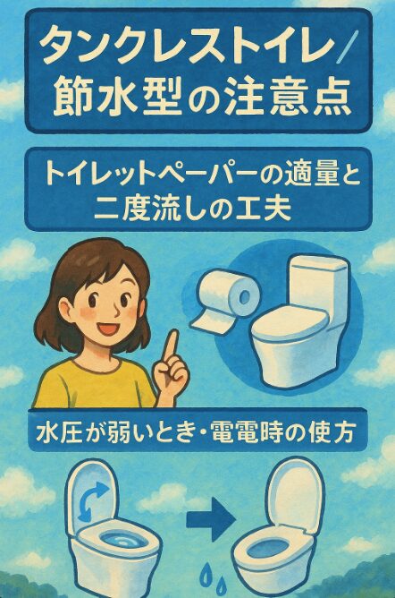タンクレストイレ／節水型の注意点