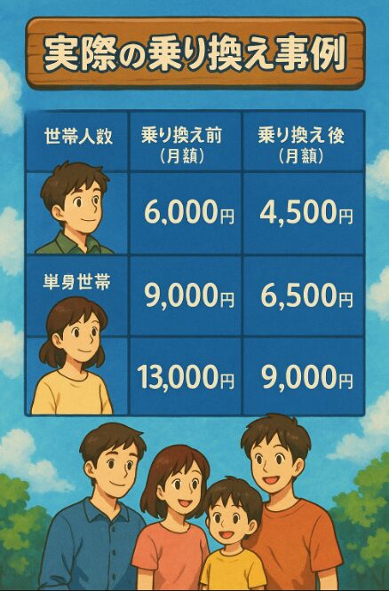 実際の乗り換え事例【ビフォーアフター】