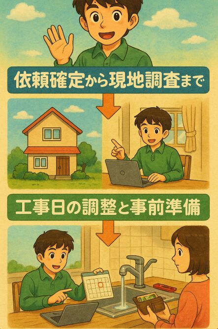 依頼後〜工事完了までのタイムライン