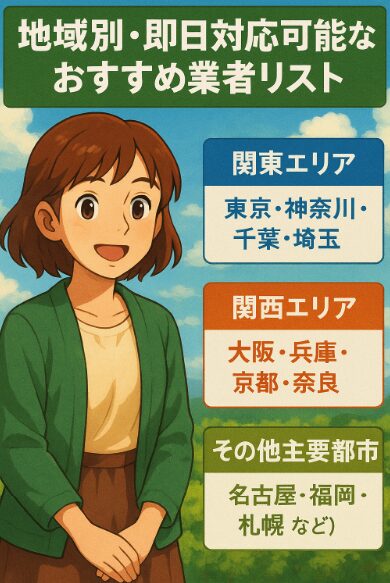 地域別・即日対応可能なおすすめ業者リスト