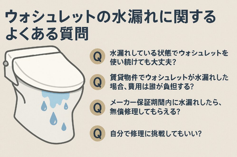 ウォシュレットの水漏れに関するよくある質問