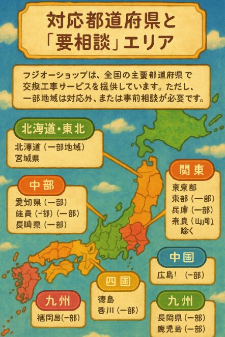 フジオーショップの対応エリアと最短工事日