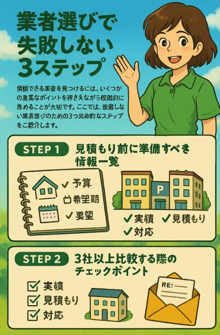 業者選びで失敗しない３ステップ