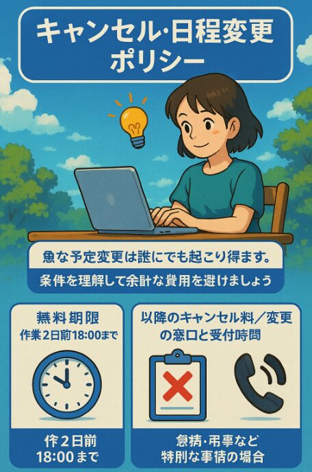 キャンセル・日程変更ポリシー