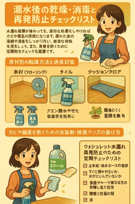 漏水後の清掃・消毒と再発防止チェックリスト