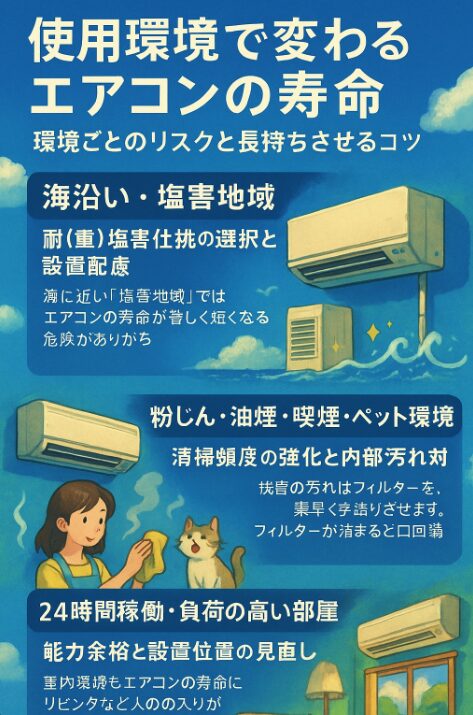 The-lifespan-of-an-air-conditioner-depends-on-the-environment-in-which-it-is-used.-Risks-in-each-environment-and-tips-for-extending-its-life.