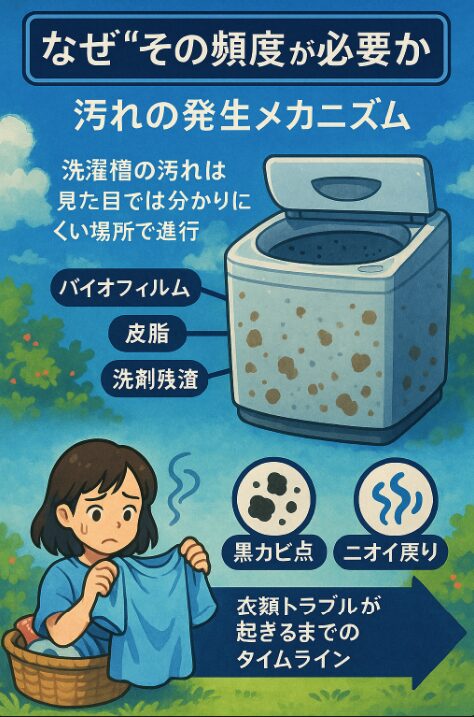 Why-"that-frequency"-is-necessary:-​​Mechanism-of-dirt-generation