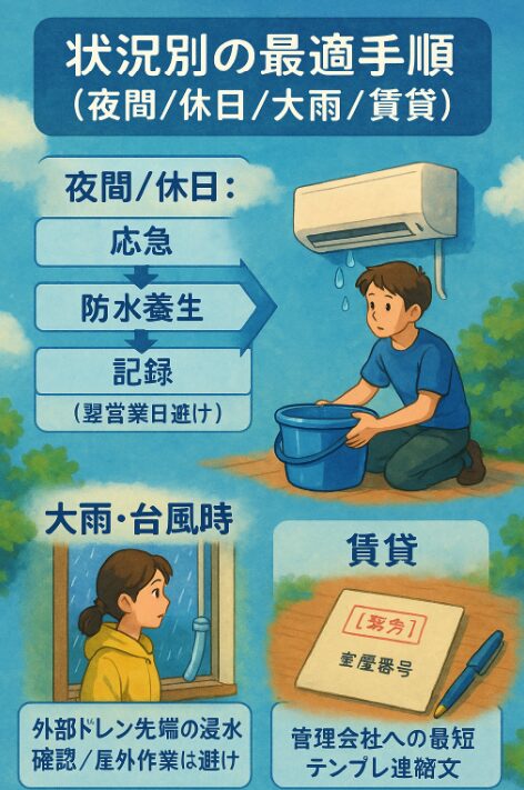 Optimal-procedures-for-different-situations-(nighttime/holiday/heavy-rain/rented-property)