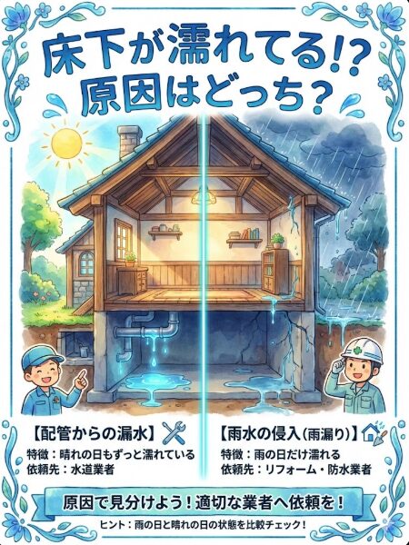 Is-it-a-leak-from-the-roof-or-a-leak-under-the-floor?-The-key-to-distinguishing-is-"weather"-and-"wet-location"