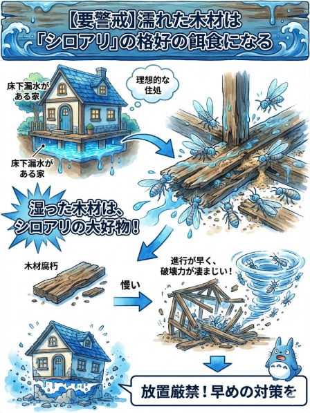 Caution]-Wet-wood-is-an-ideal-target-for-termites