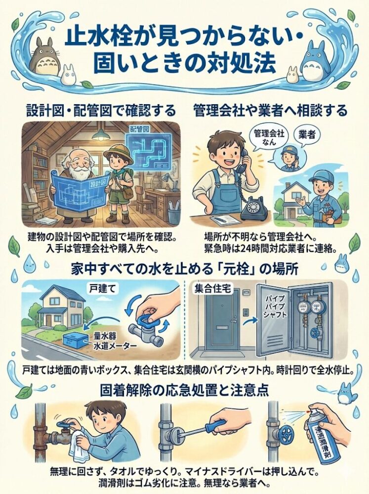 What-to-do-if-you-can't-find-the-stop-valve-or-it's-stuck