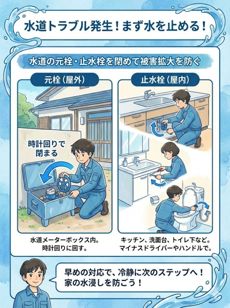 Turn-off-the-water-by-closing-the-main-water-valve-and-stop-valve.