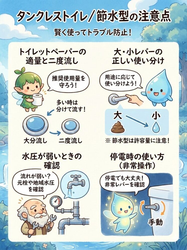 Tankless-toilets/water-saving-precautions