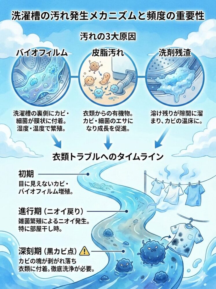 Why-"that-frequency"-is-necessary:-​​Mechanism-of-dirt-generation