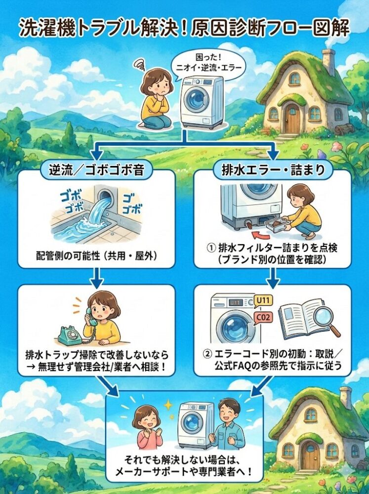 Cause-diagnosis-flow-when-you-are-in-trouble-(odor,-backflow,-error)