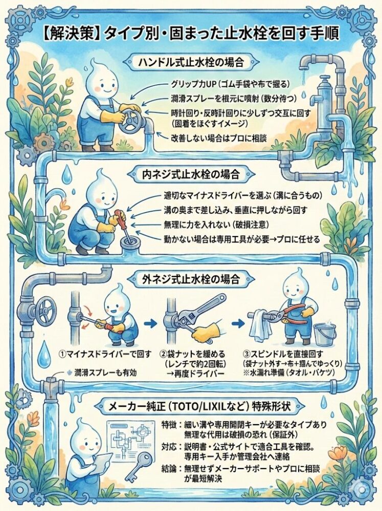 [Solution]-How-to-turn-a-frozen-stop-valve-by-type