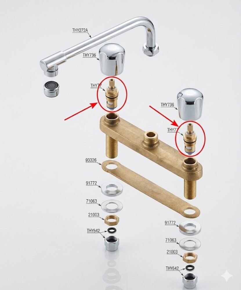Two-handle-mixer-tap