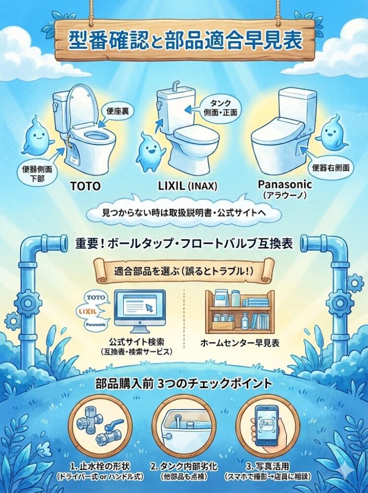 Model-number-confirmation-and-parts-compatibility-chart