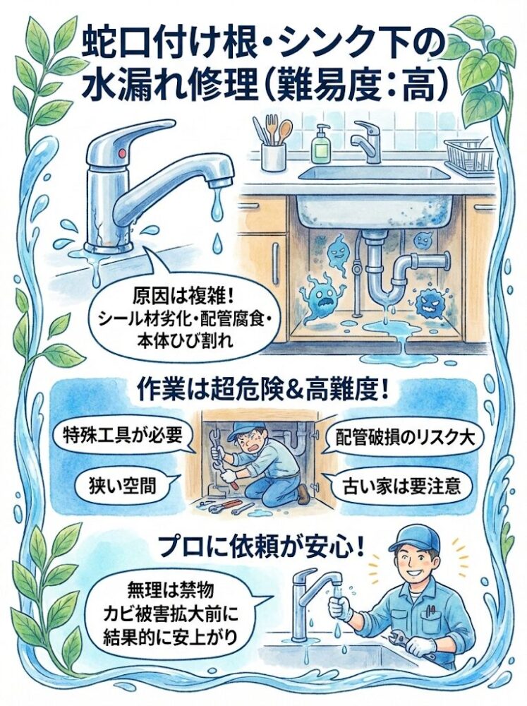 Wetness-at-the-base-of-the-unit-and-under-the-sink-(Difficulty:-High)