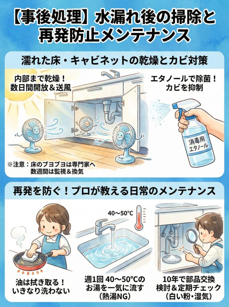 [After-effect-processing]-Cleaning-up-after-a-water-leak-and-maintenance-to-prevent-recurrence