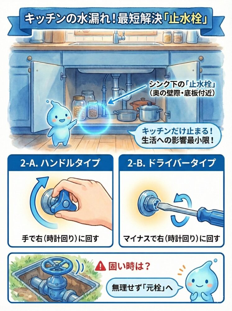 Close-the-water-stop-valve-under-the-sink