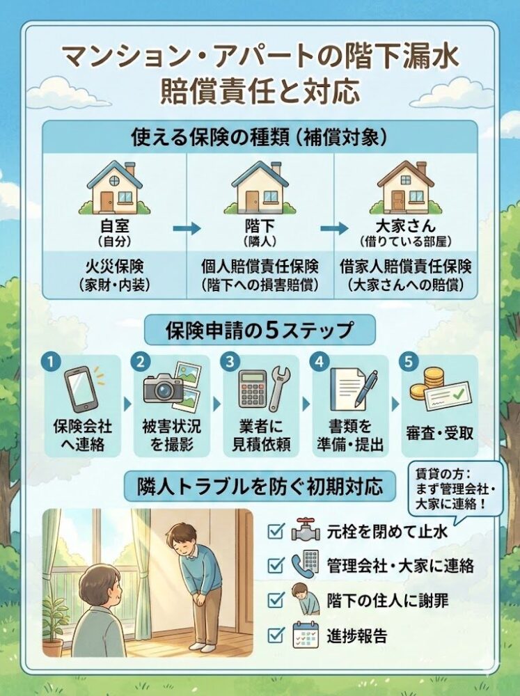 Liability-for-compensation-when-water-leaks-into-the-floor-below-in-an-apartment-or-condominium