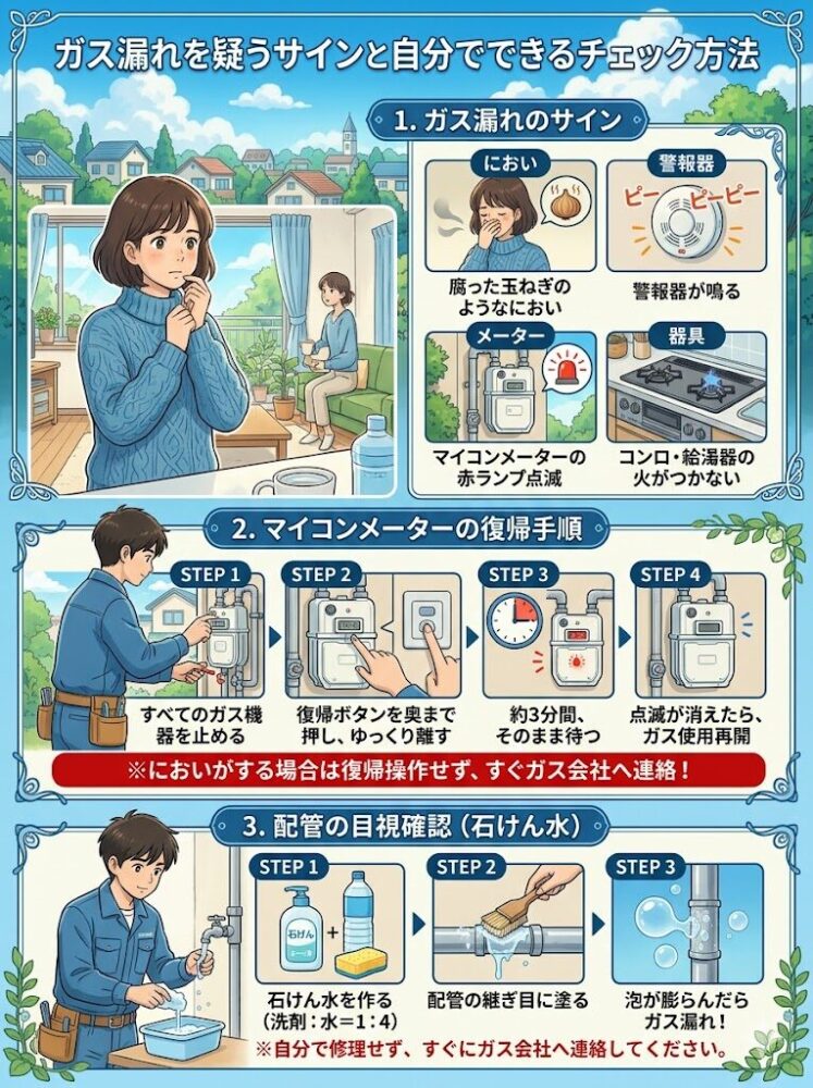 Signs-of-a-suspected-gas-leak-and-how-to-check-for-it-yourself