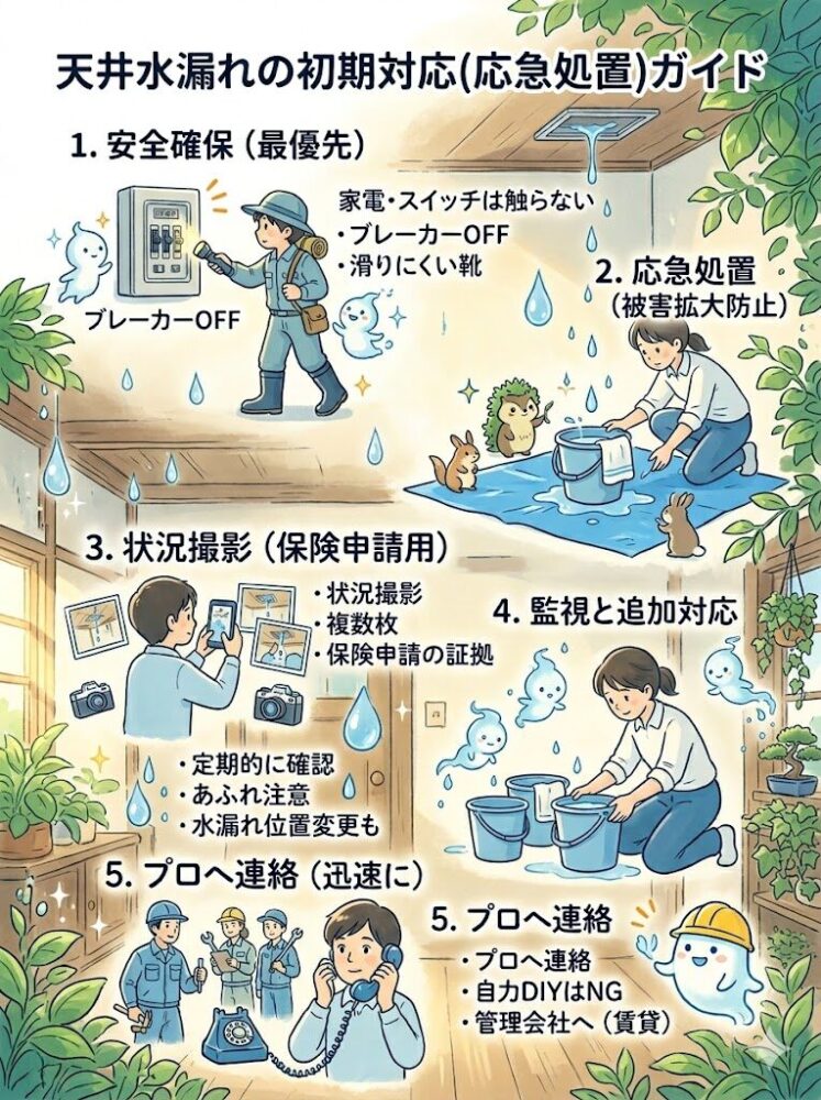 Initial-response-(emergency-measures)-when-water-leaks-from-the-ceiling