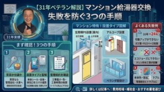 【業界31年が解説】マンション給湯器交換の費用と注意点！失敗を防ぐ3つの手順マンション給湯器交換 