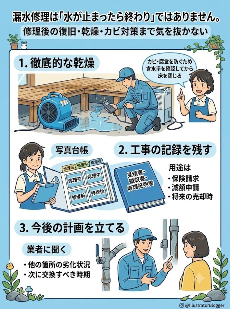 Stay-vigilant-through-every-step-after-the-repair—from-restoration-and-drying-to-mold-prevention.