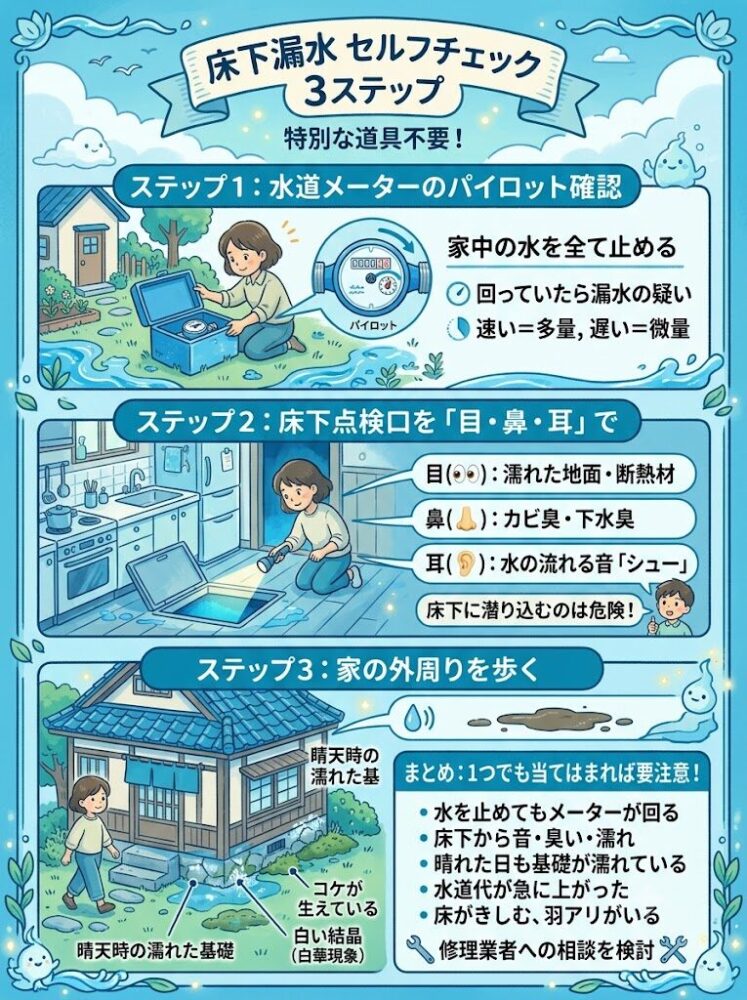 How-to-Check-for-Under-Floor-Leaks-Yourself-(3-Steps)