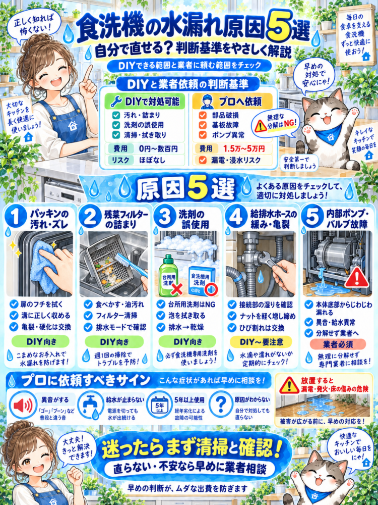 5 Common Causes of Dishwasher Leaks and How to Determine If You Can Fix Them Yourself