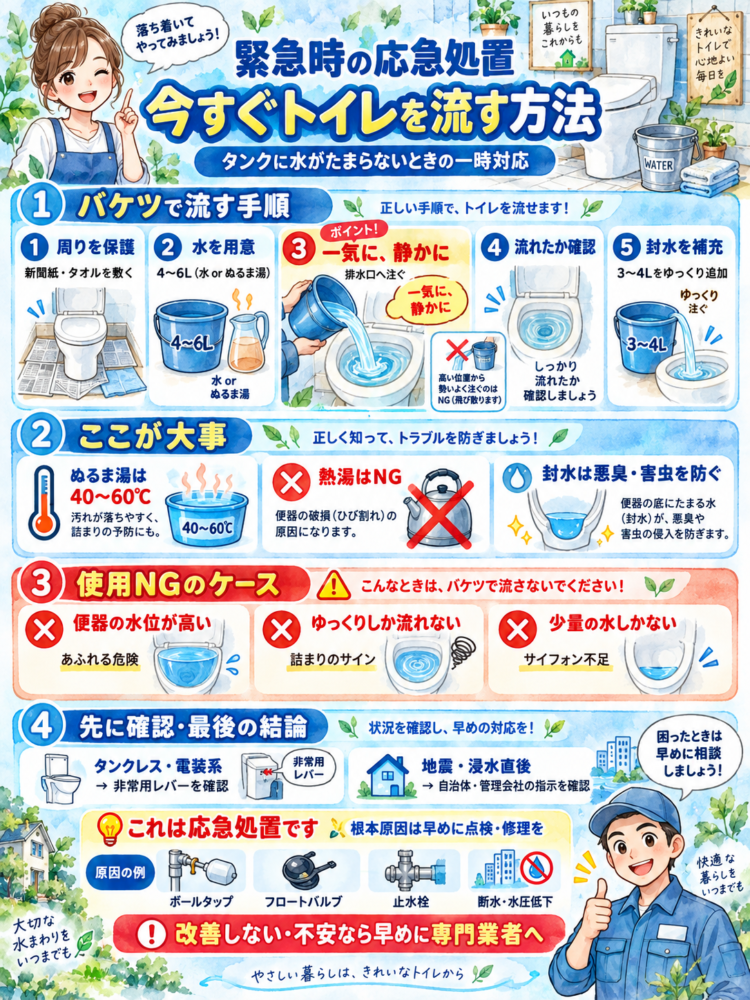 Emergency First Aid: How to Flush the Toilet Right Now