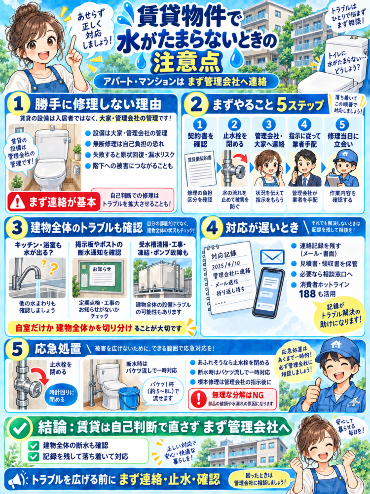 Points to Note When Water Stops Draining in a Rental Property (Apartment or Condo)