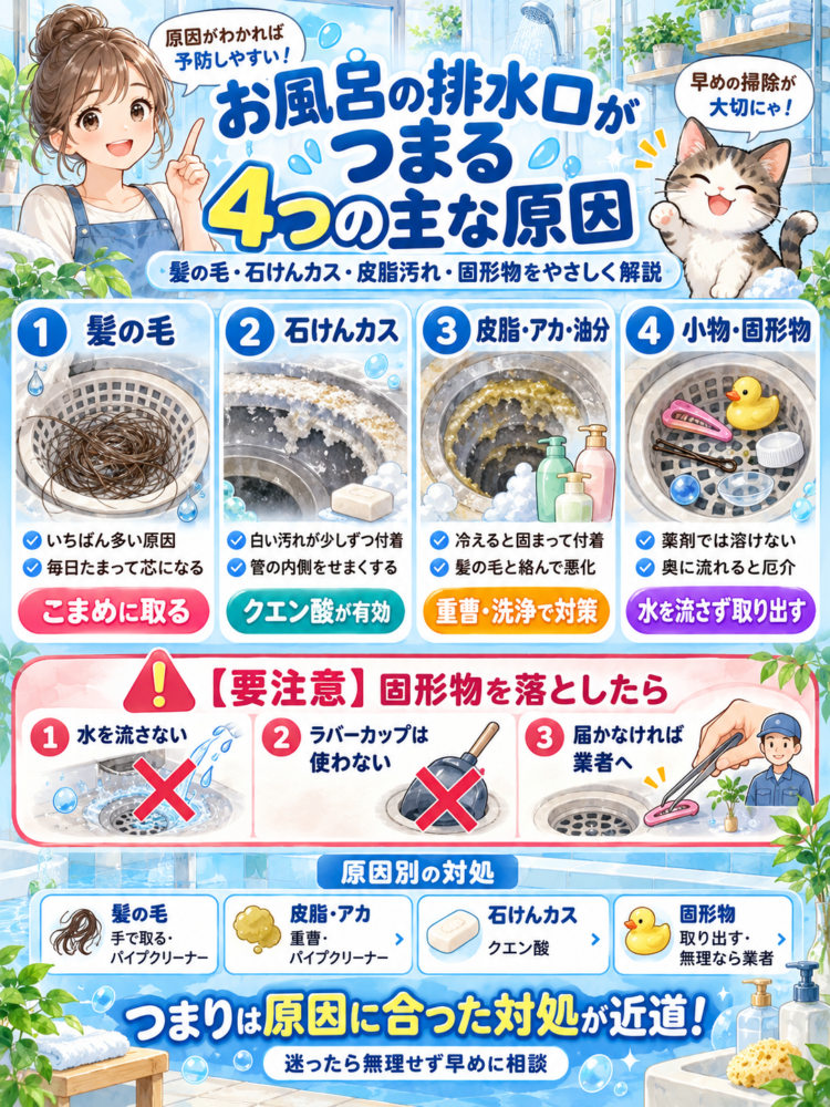 Four Main Causes of Bathroom Drain Clogs