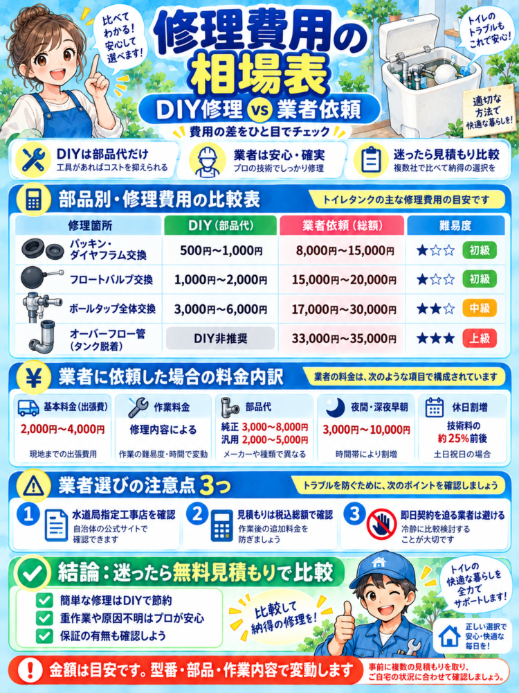 Comparison Table of Repair Costs (DIY vs. Professional Service)