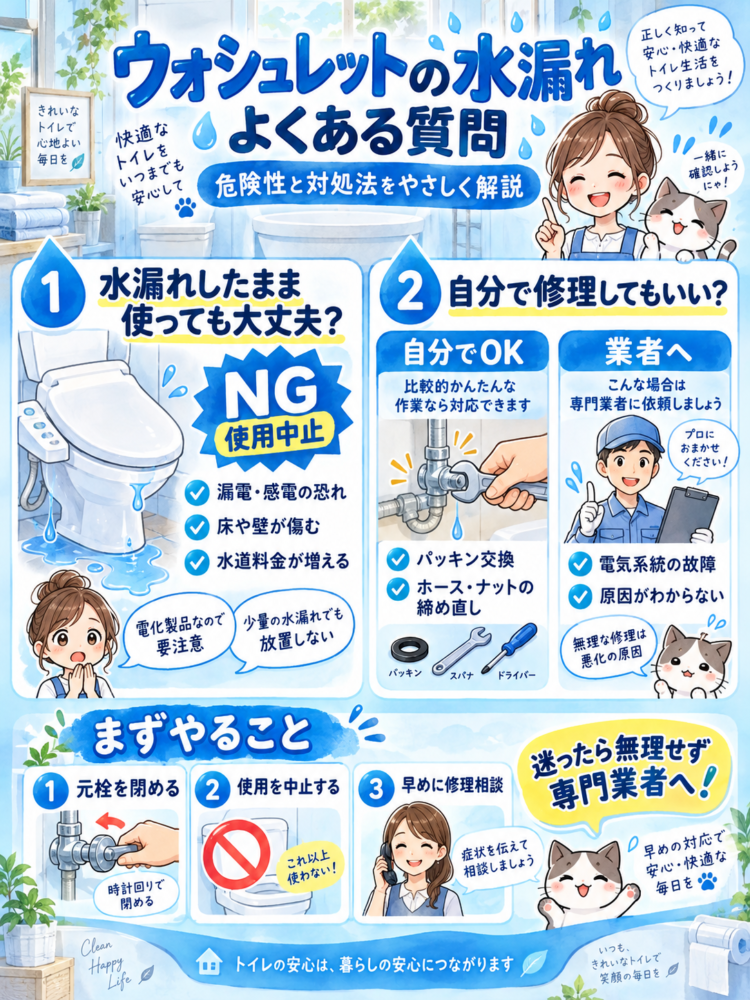 Frequently Asked Questions About Washlet Water Leaks