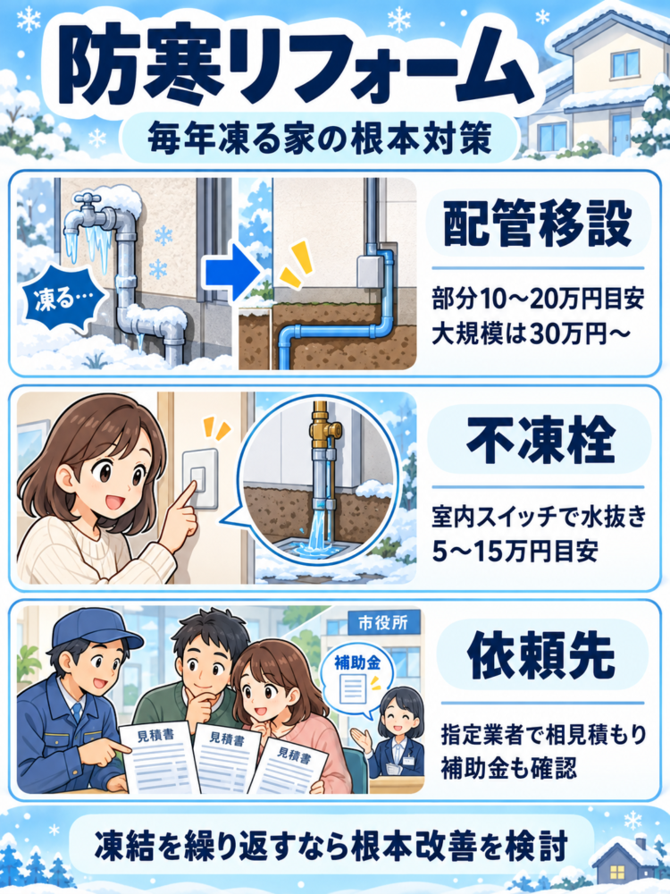 Considering "cold-proofing renovations" to fundamentally fix a house plagued by freezing issues every year.