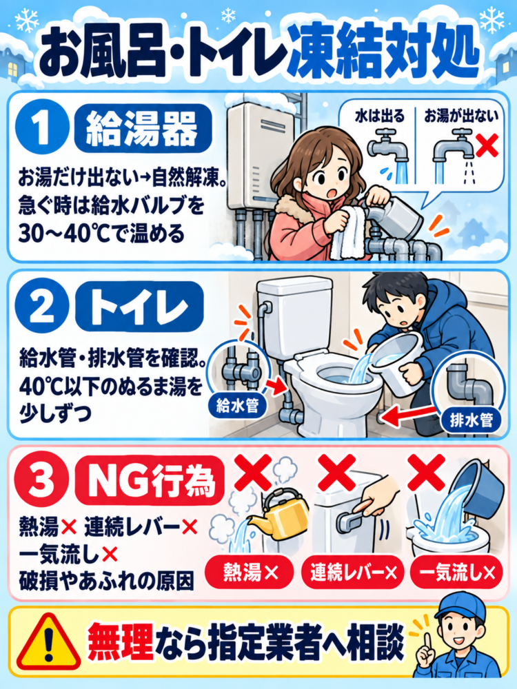 [By Location] How to Deal with Frozen Bathrooms and Toilets: Step-by-Step Guide for Water Heaters and Toilets