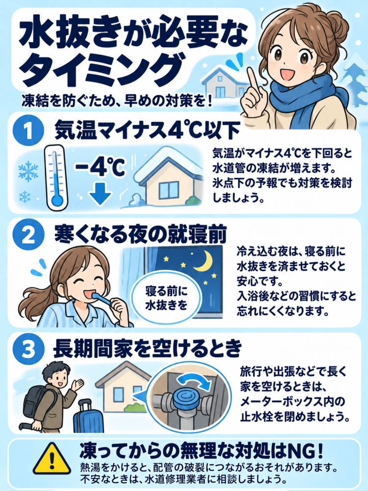 水抜きが必要なタイミングと判断の目安
